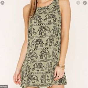 Olive Green Elephant Dress